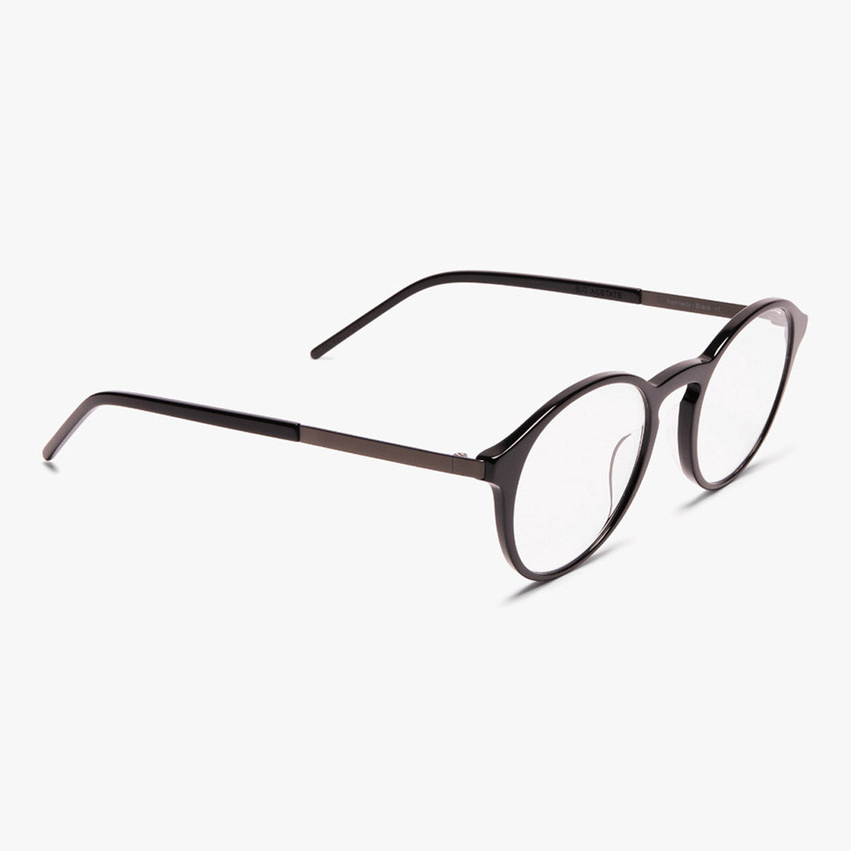 Luxreaders stylish Women's Ærø Black Reading glasses. Made from Titanium in a Round shape.