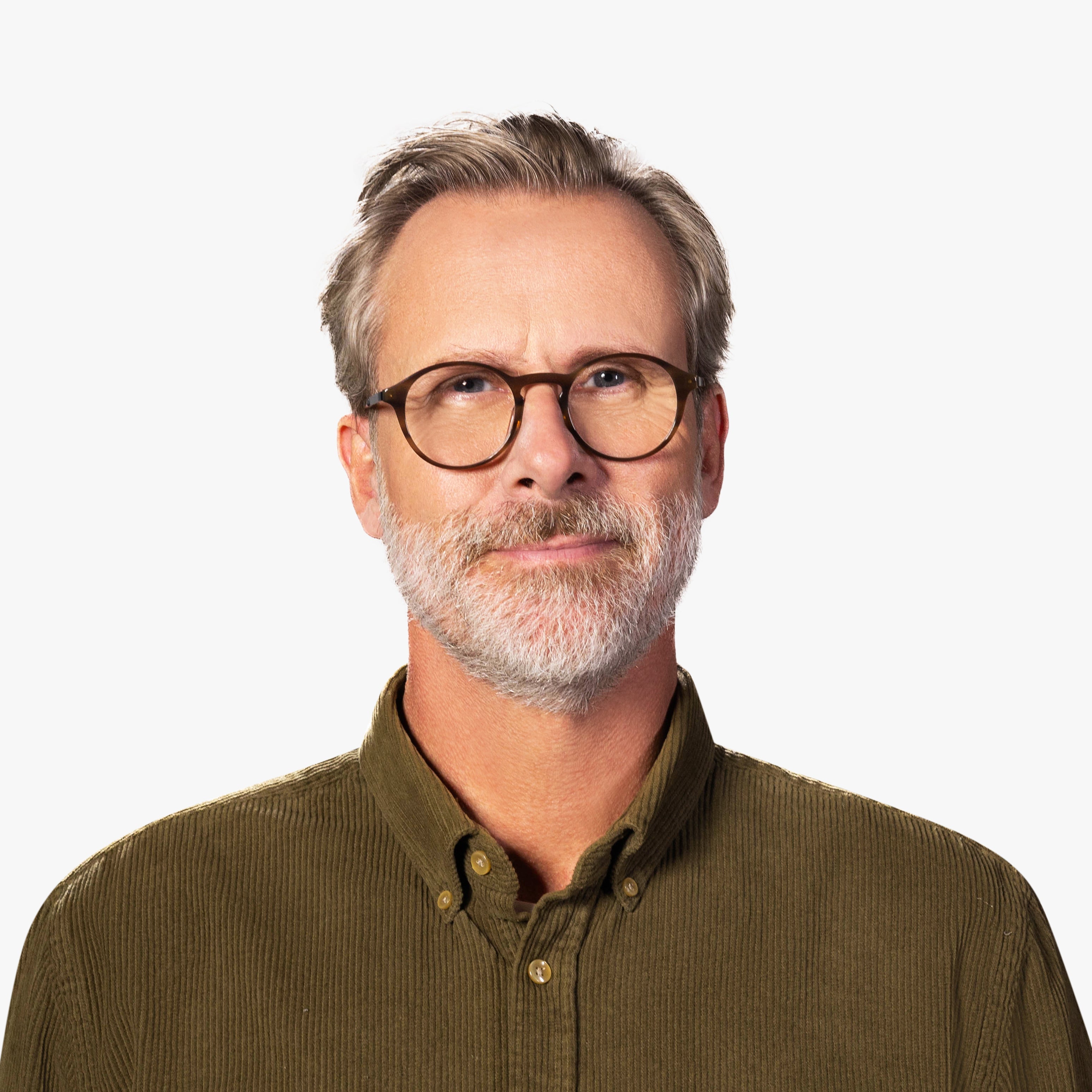 Luxreaders stylish Ærø Pale Brown Reading glasses. Made from Titanium in a Round shape.