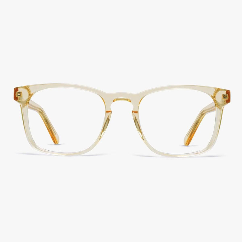 Bornholm Crystal Lemon clear rectangular glasses with golden tint