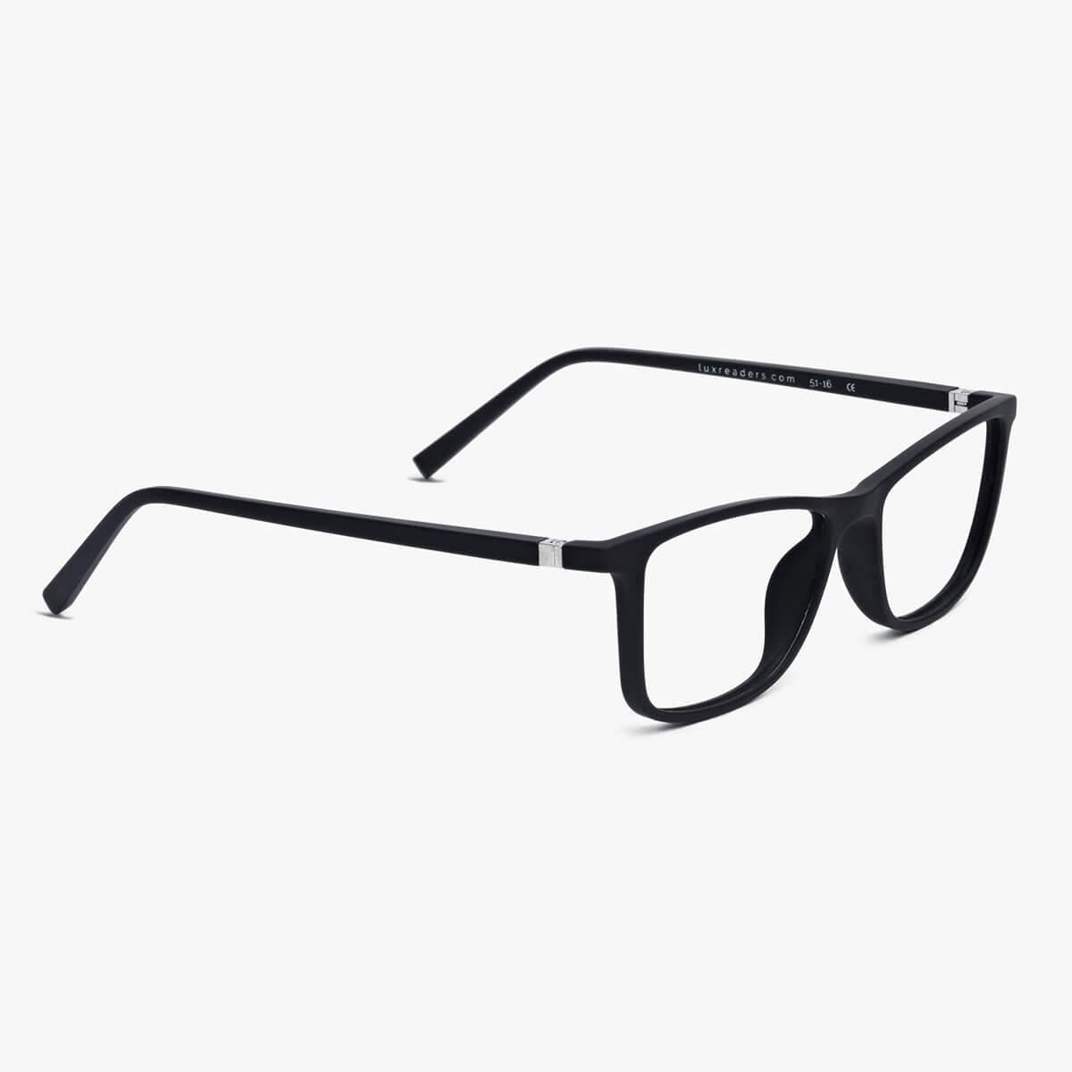 Luxreaders stylish Skagen Black Blue light glasses. Made from Rubber in a Rectangle shape.