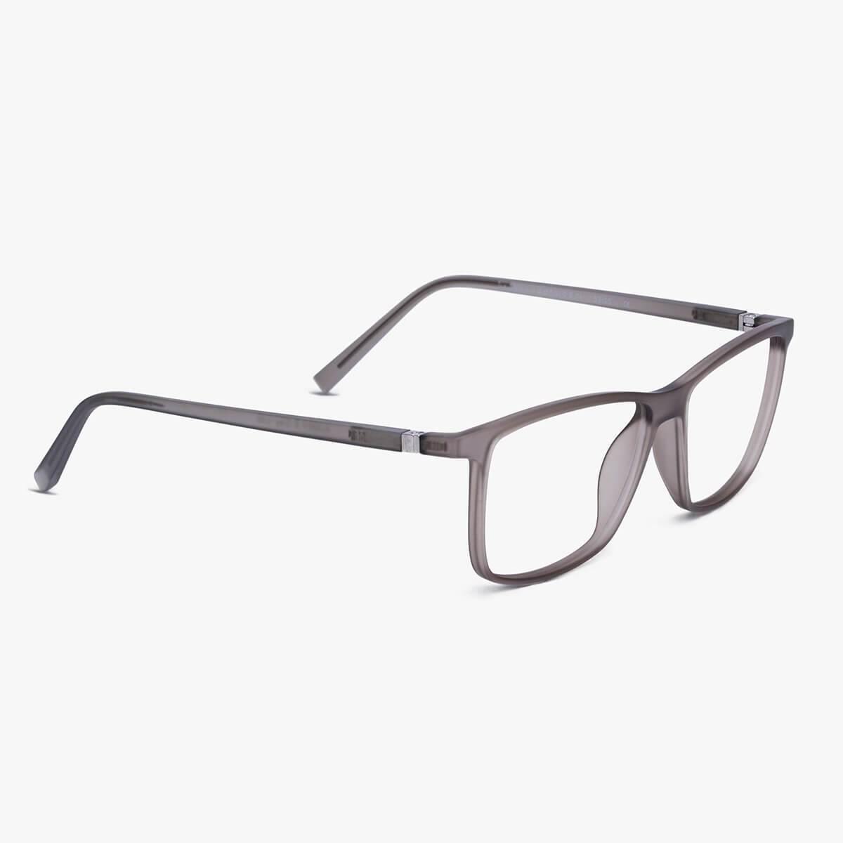 Luxreaders stylish København Grey Blue light glasses. Made from Rubber in a Square shape.