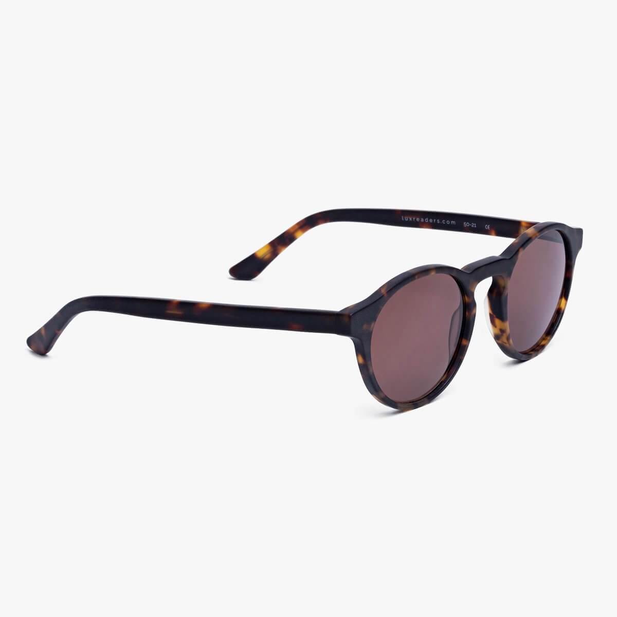 Luxreaders stylish Women's Trondheim Dark Turtle Sunglasses. Made from Acetate in a Round shape.