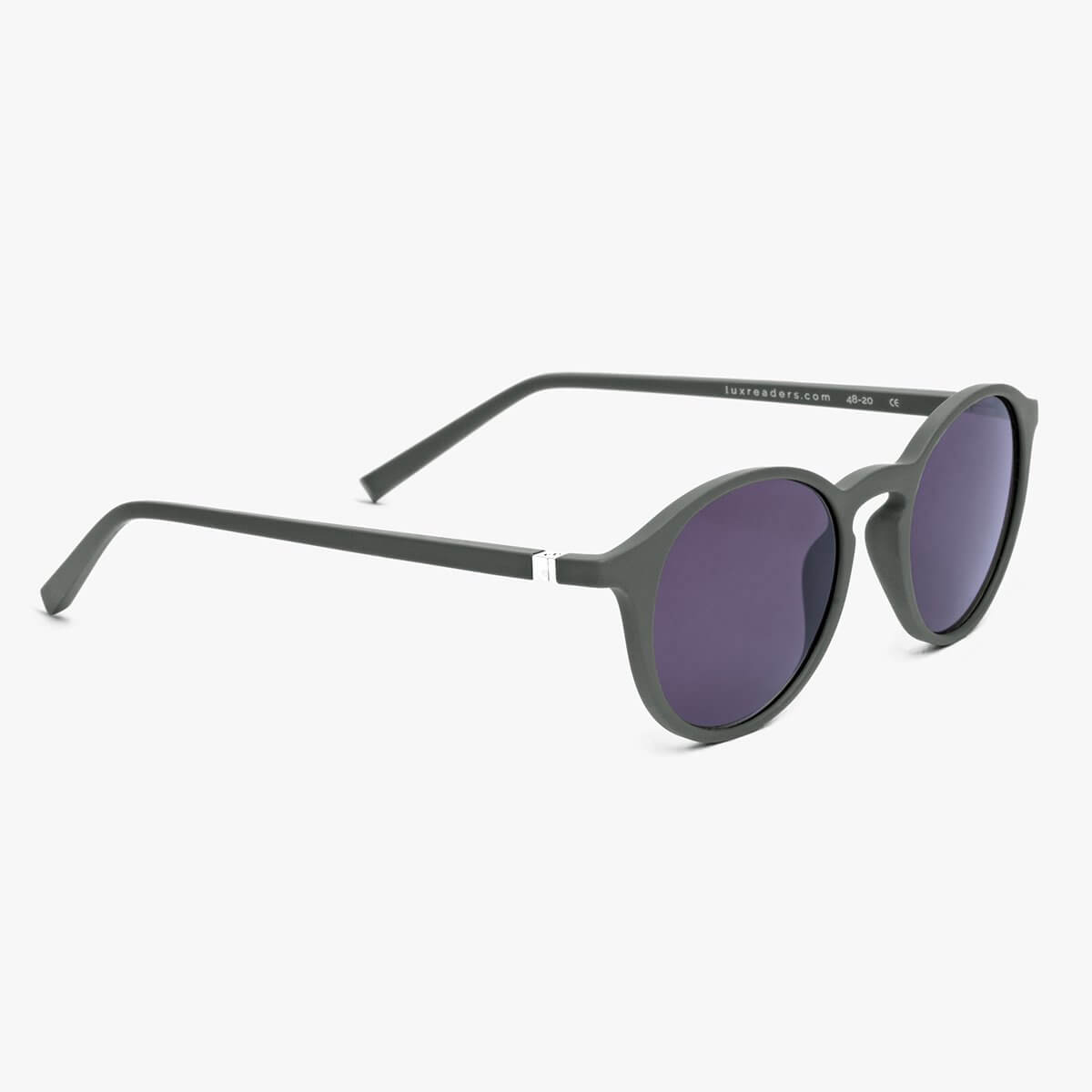 Luxreaders stylish Læsø Dark Army Sunglasses. Made from Rubber in a Round shape.