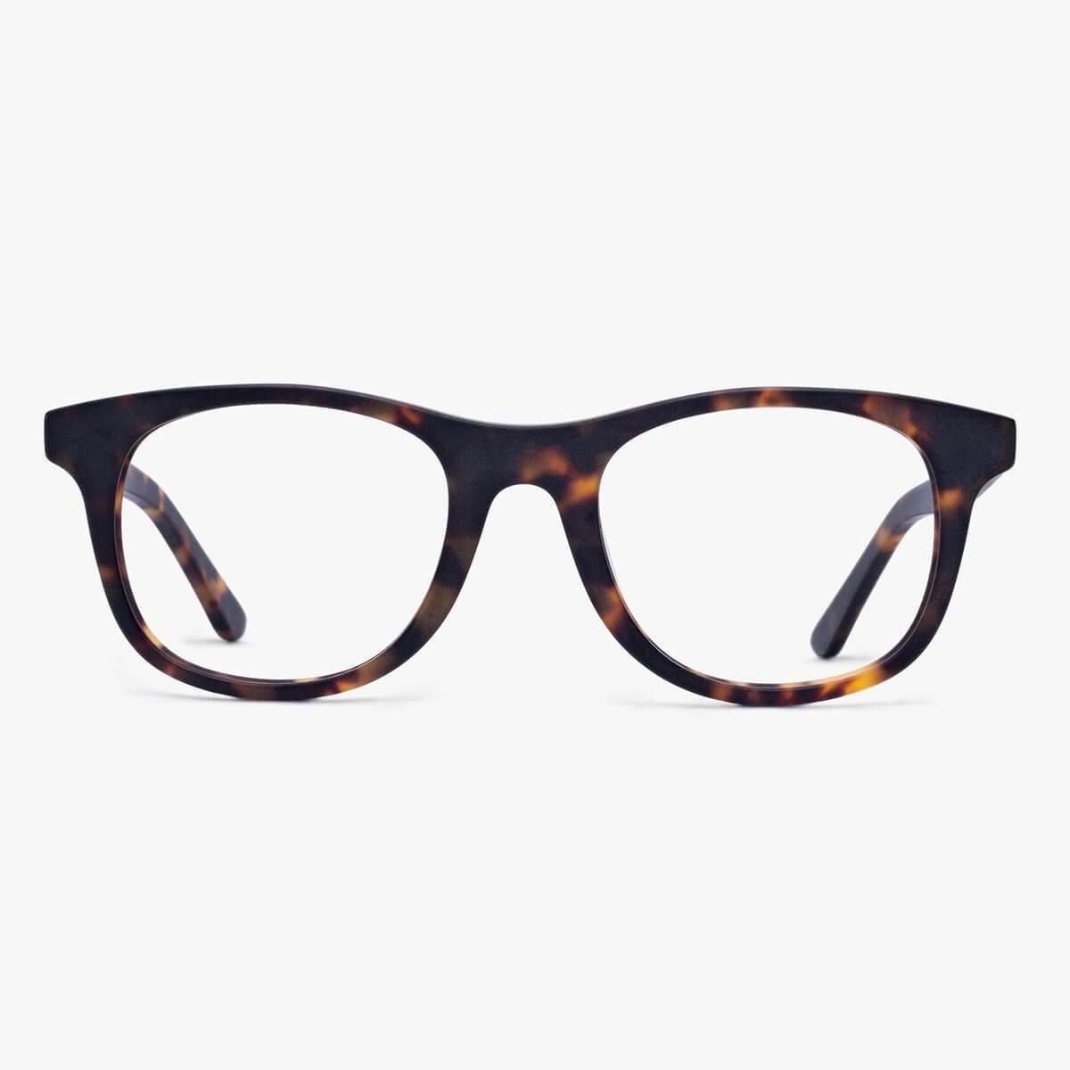 Malmö Dark Turtle eyeglasses with a classic tortoiseshell pattern