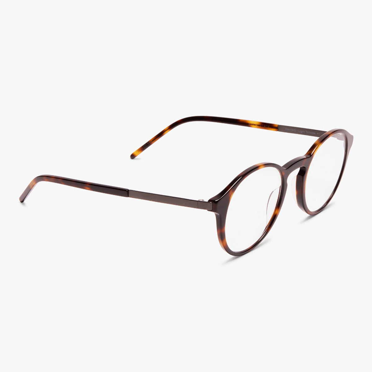 Round tortoiseshell men's reading glasses with sleek temples