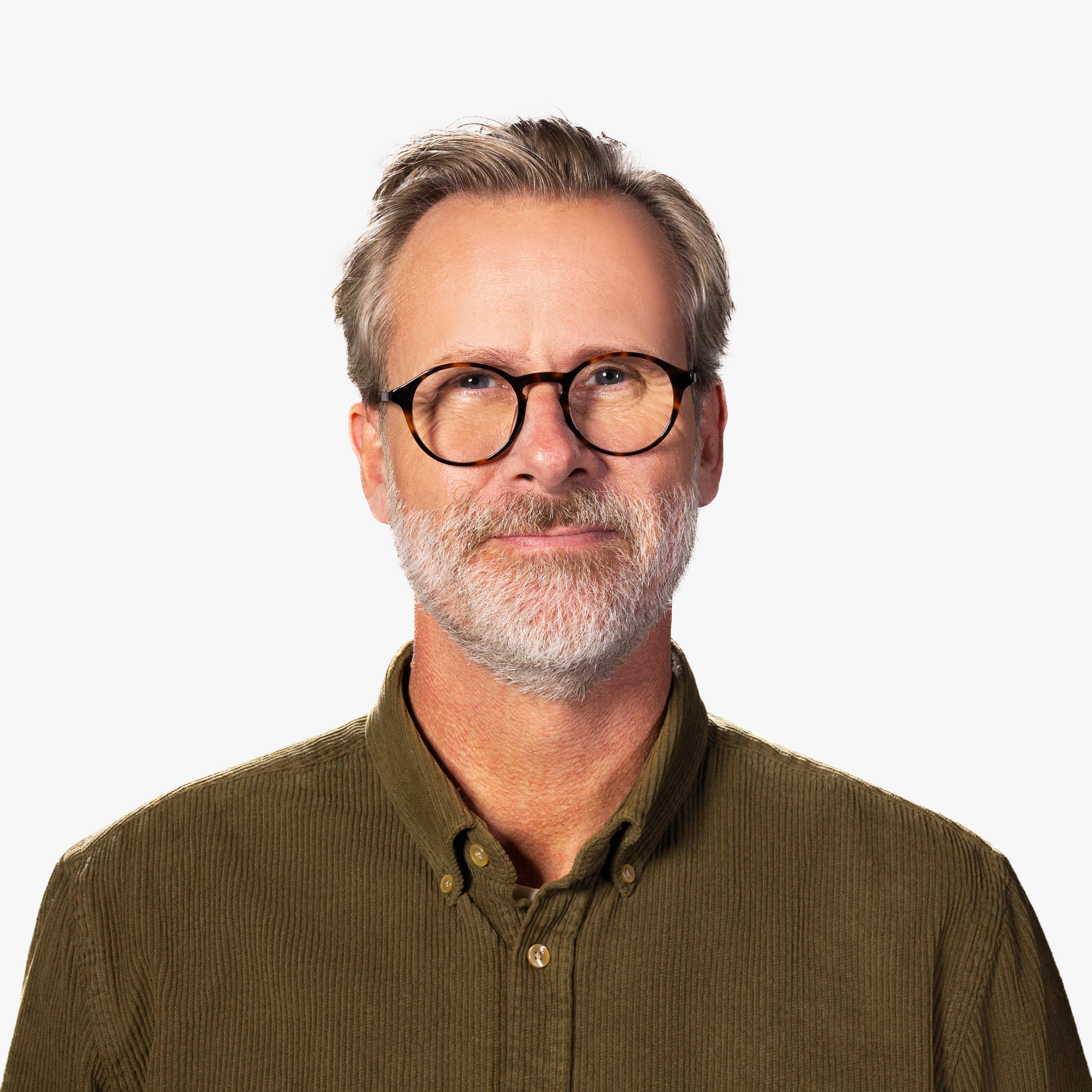 Person wearing Men's Ærø Turtle reading glasses