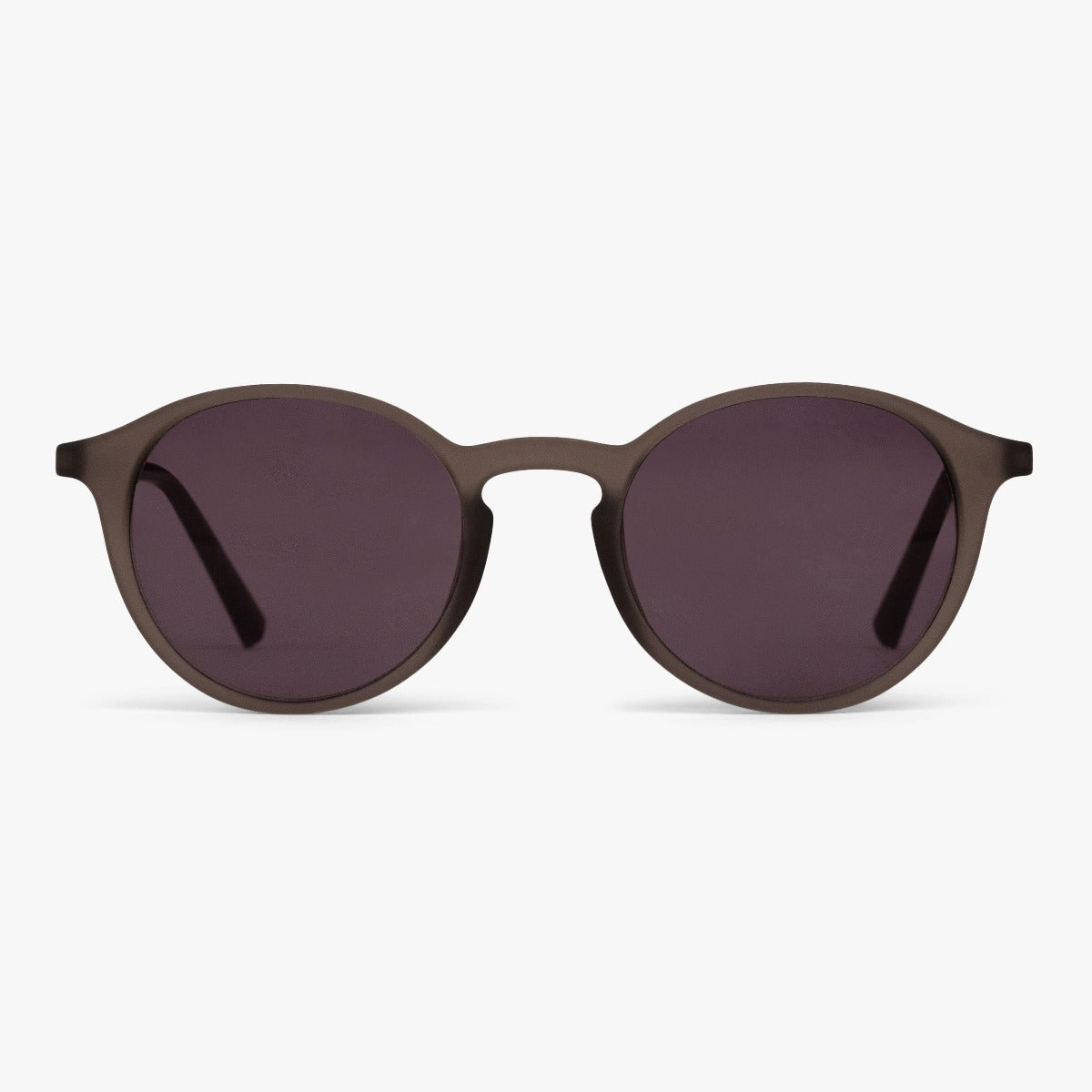 Men's Læsø grey round sunglasses with dark lenses