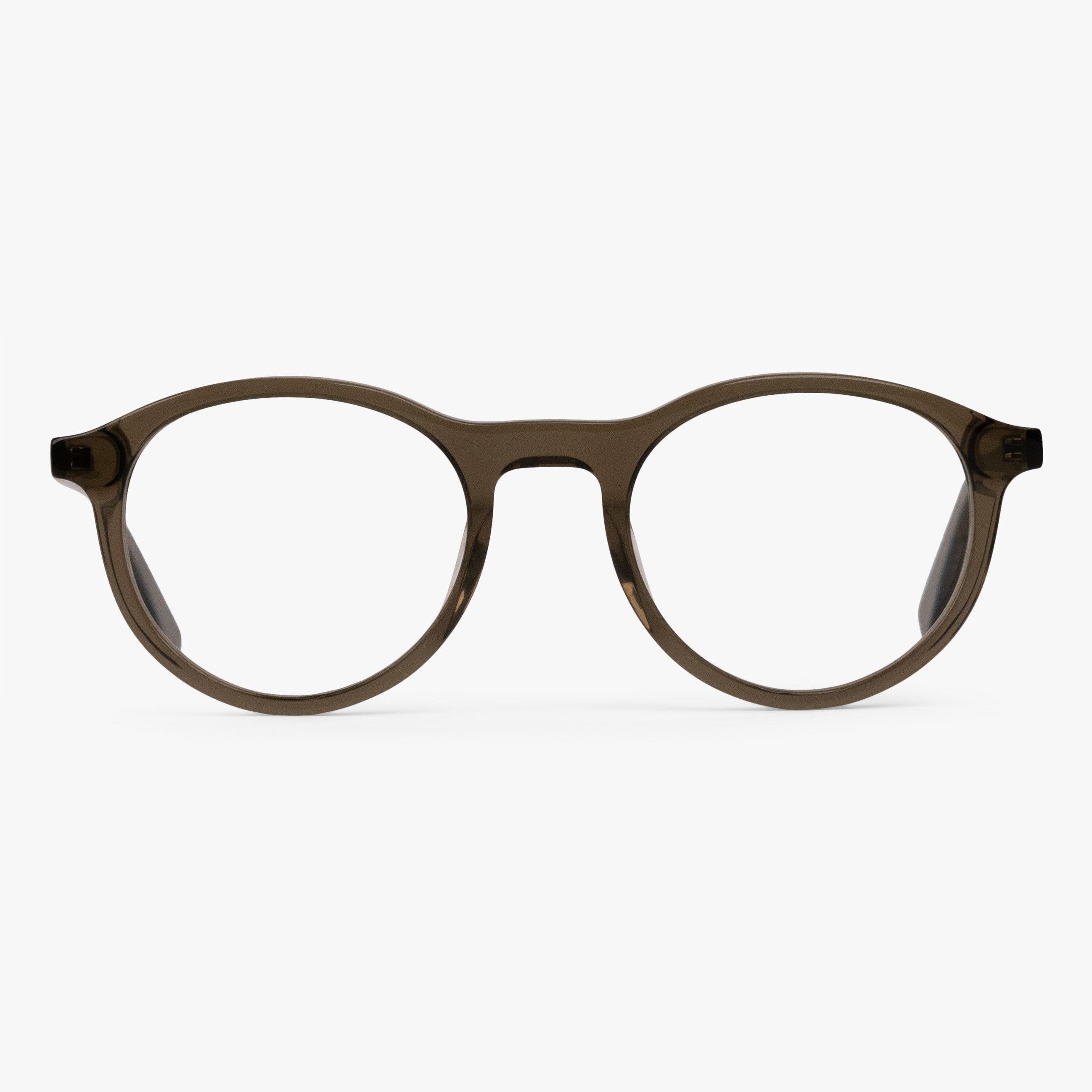 Men's Løkken Shiny Olive round glasses with olive frame
