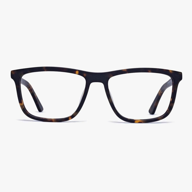Men's Oslo Dark Turtle rectangular tortoiseshell glasses