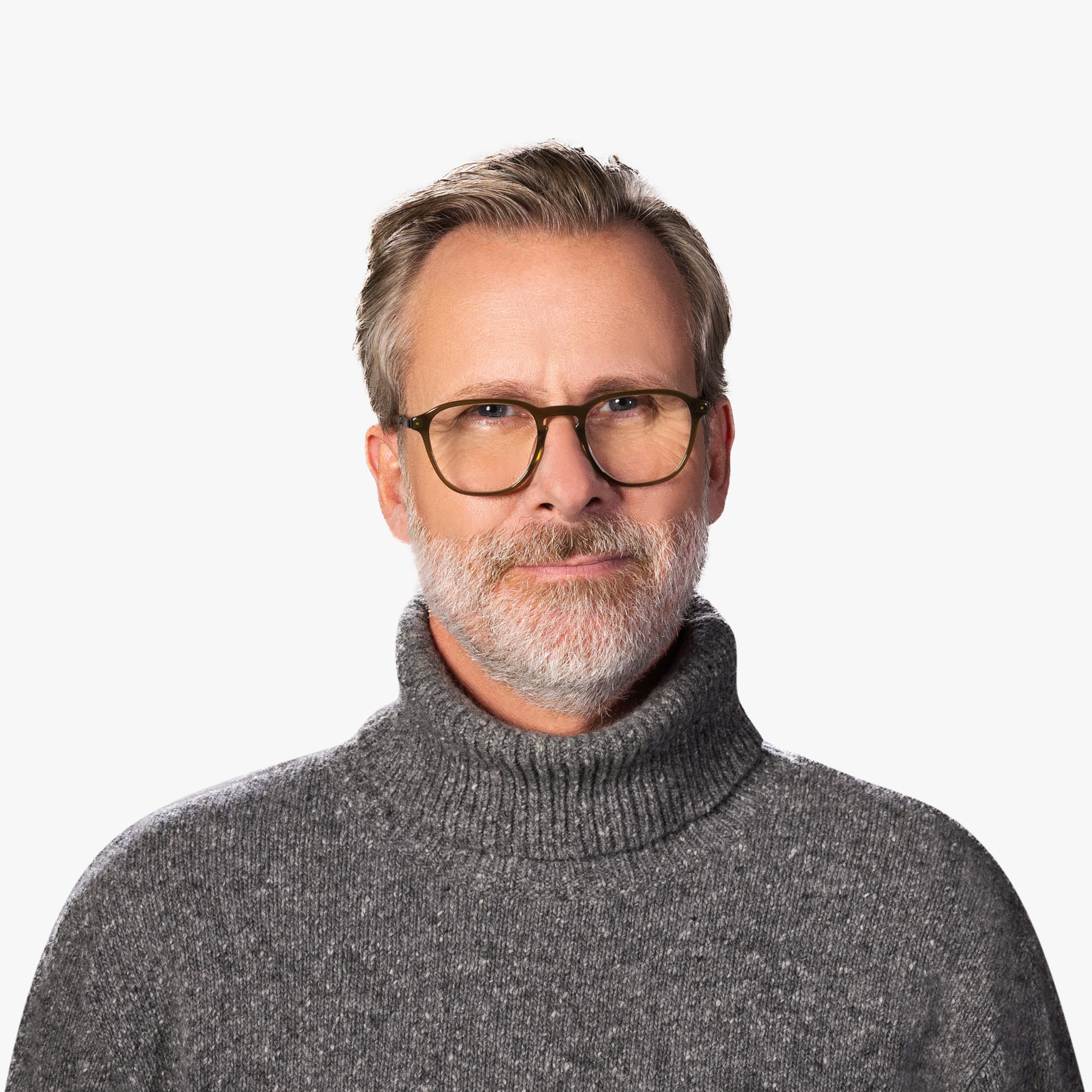 Person wearing Men's Rønne Shiny Olive glasses