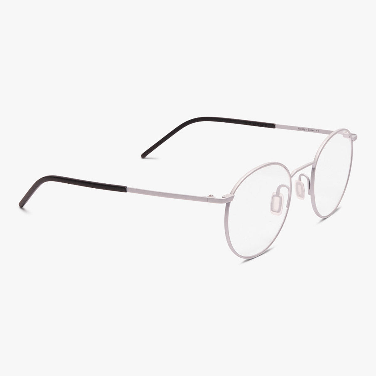 Men's Silkeborg Steel round glasses with silver metal frame and black temples