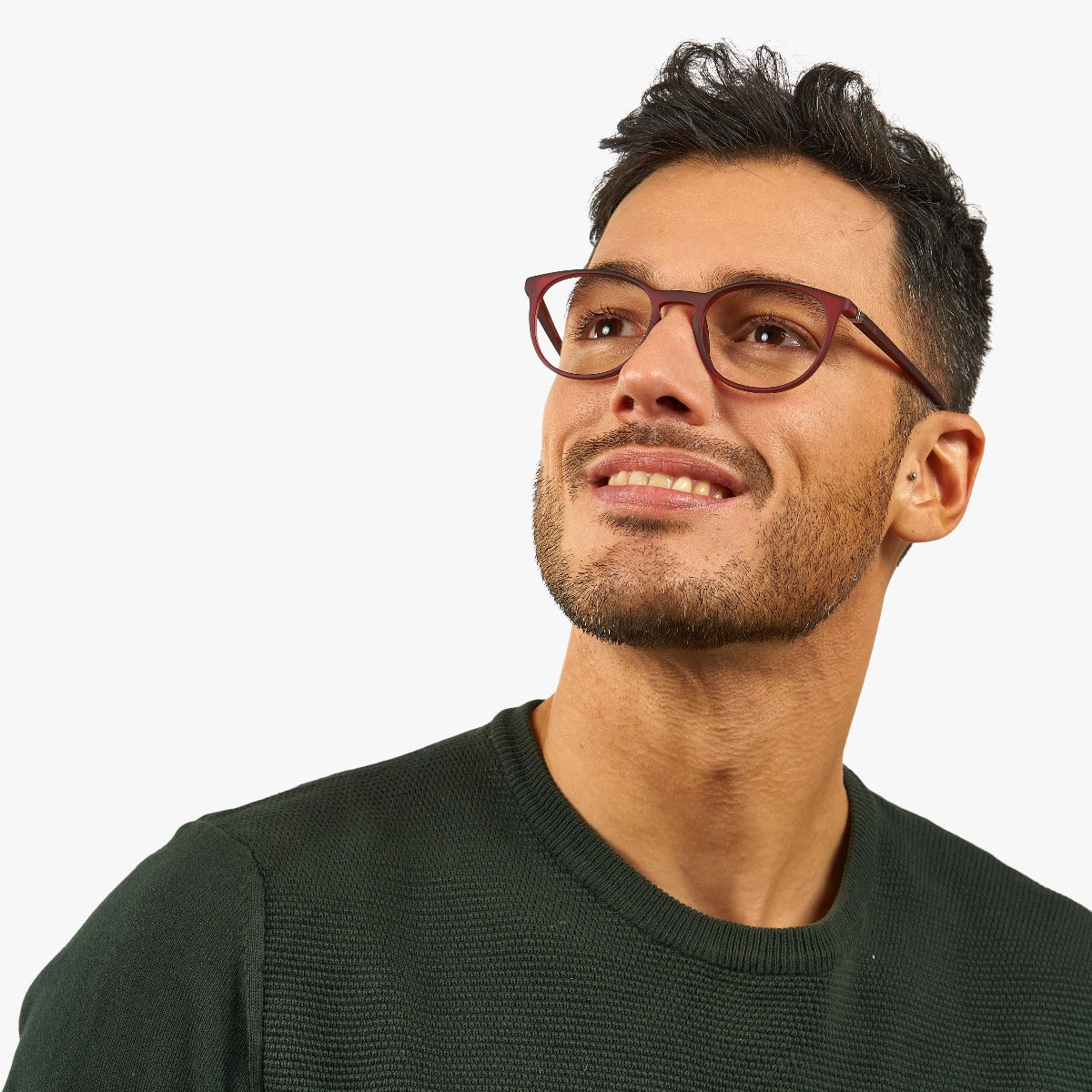 Person wearing Men's Stockholm Red glasses