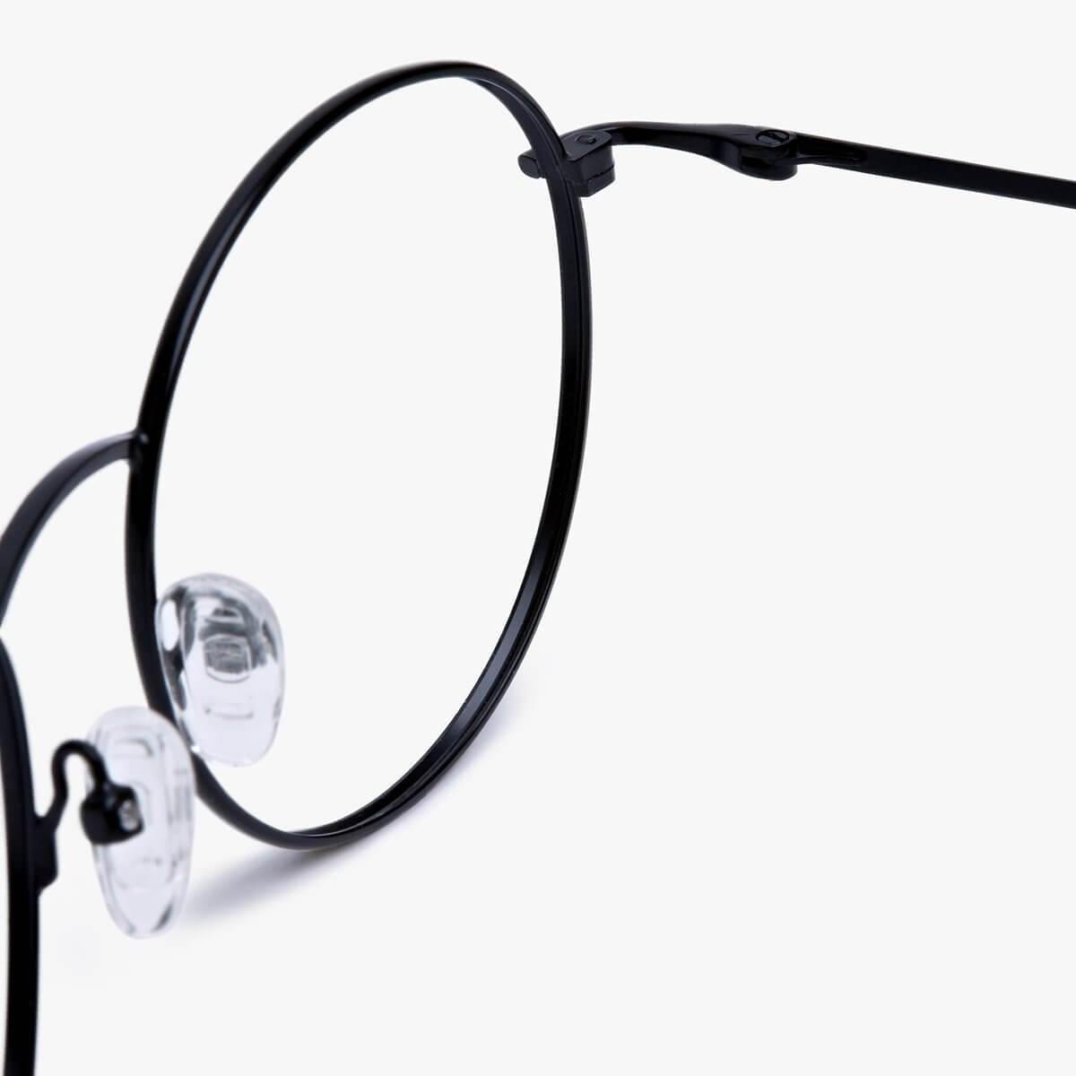 Men's Tromsø Black round black metal glasses with nose pads