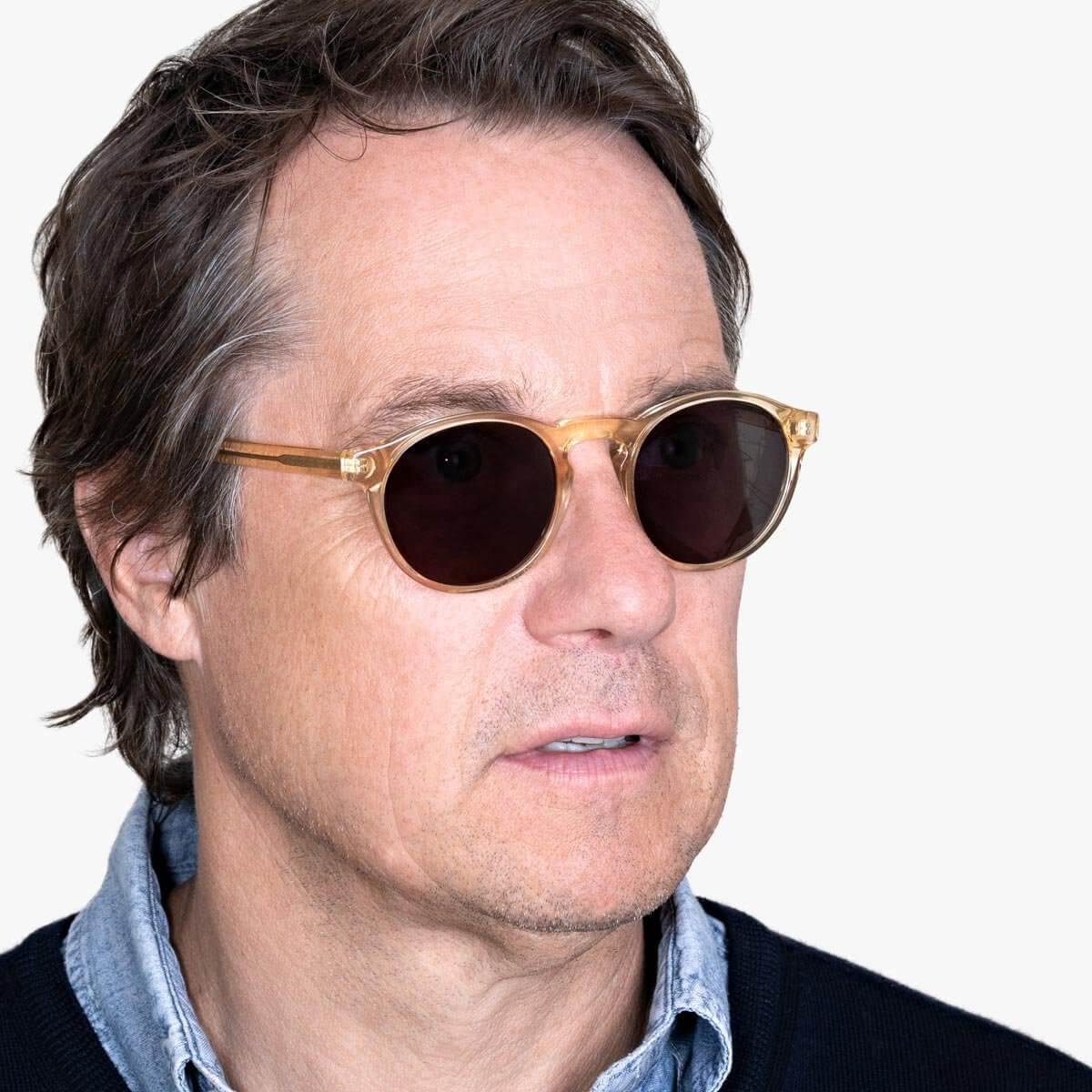 Person wearing Men's Trondheim Crystal Lemon glasses