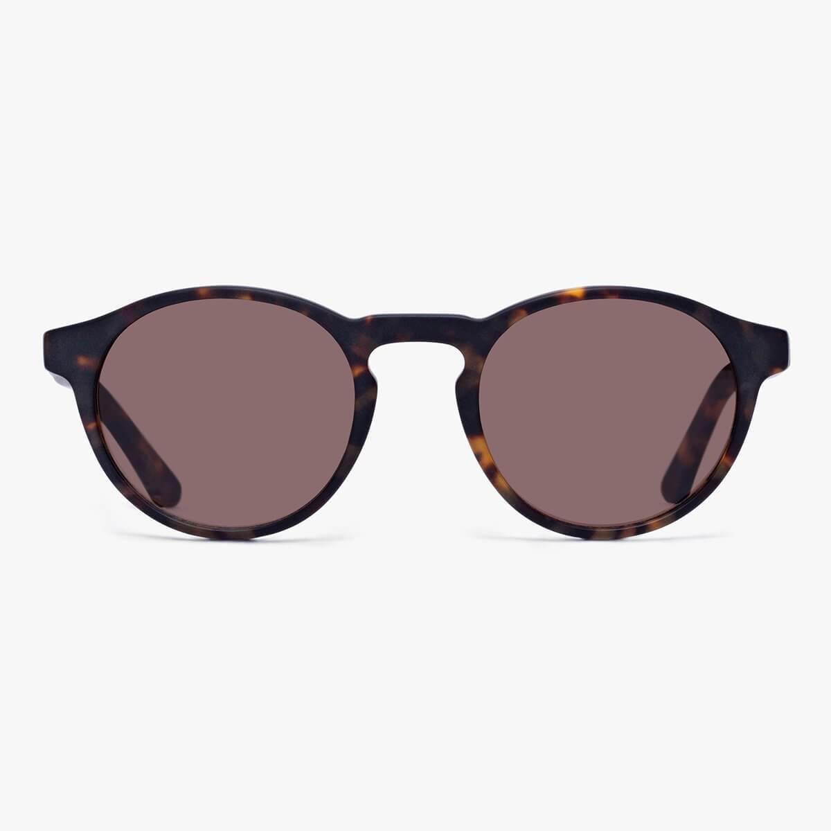 Men's Trondheim dark turtle sunglasses with round lenses