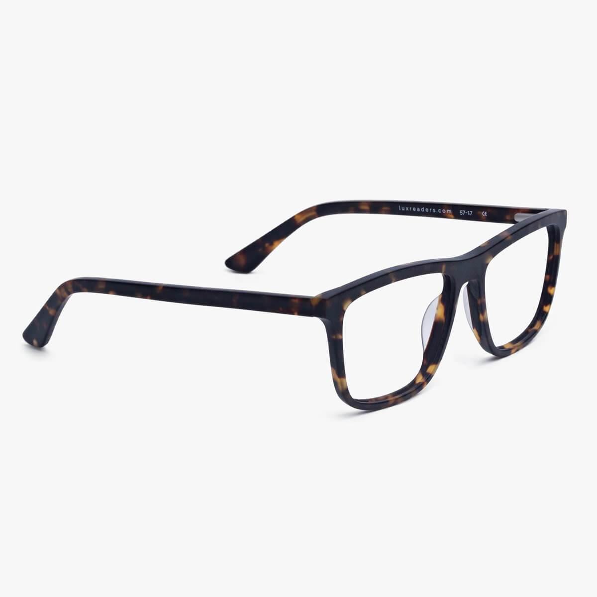 Oslo Dark Turtle reading glasses with tortoiseshell frame by Luxreaders
