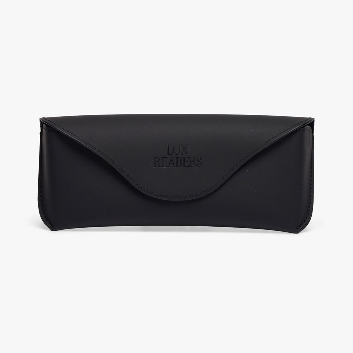 Rønne Black glasses case with Luxreaders logo