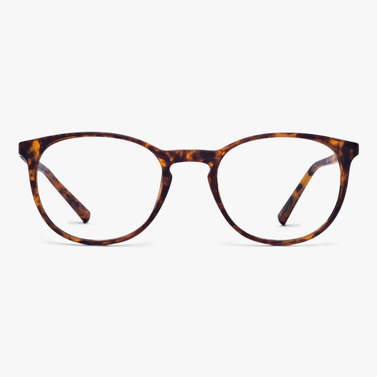 Tortoiseshell round eyeglasses with acetate frame