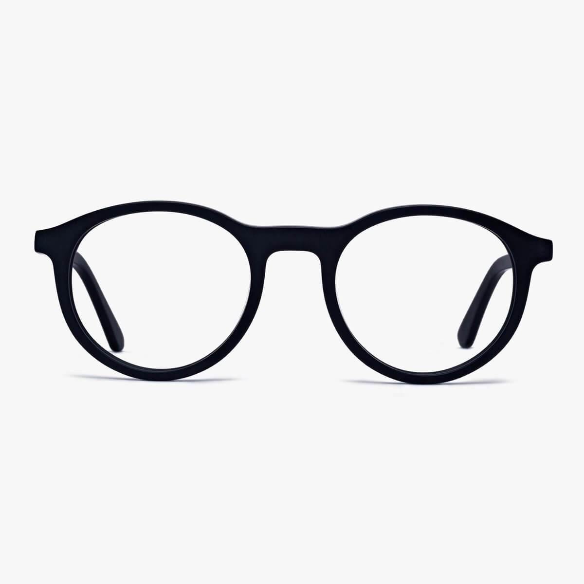 Women's Løkken Black round glasses in matte black finish