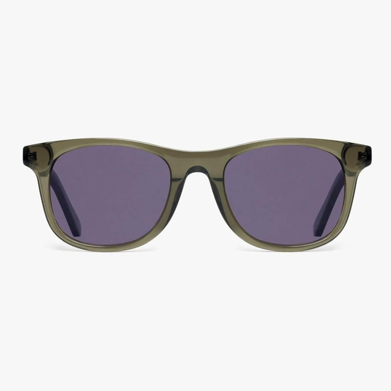 Women's Malmö Shiny Olive sunglasses with olive frame and dark lenses