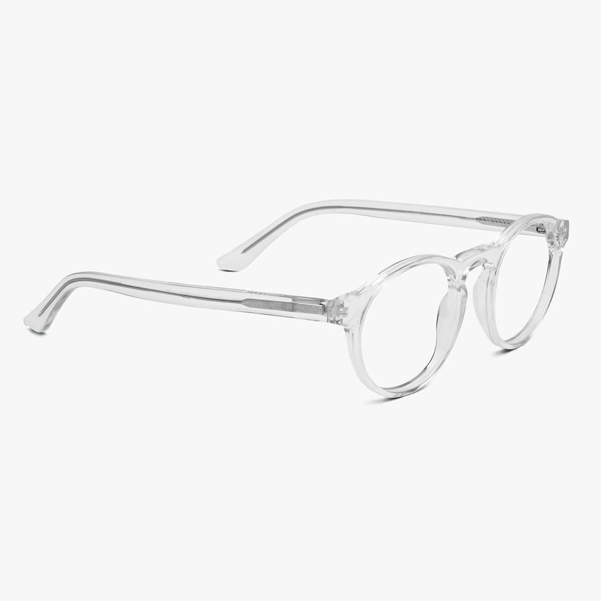 Women's Trondheim Crystal White round clear glasses with transparent frame