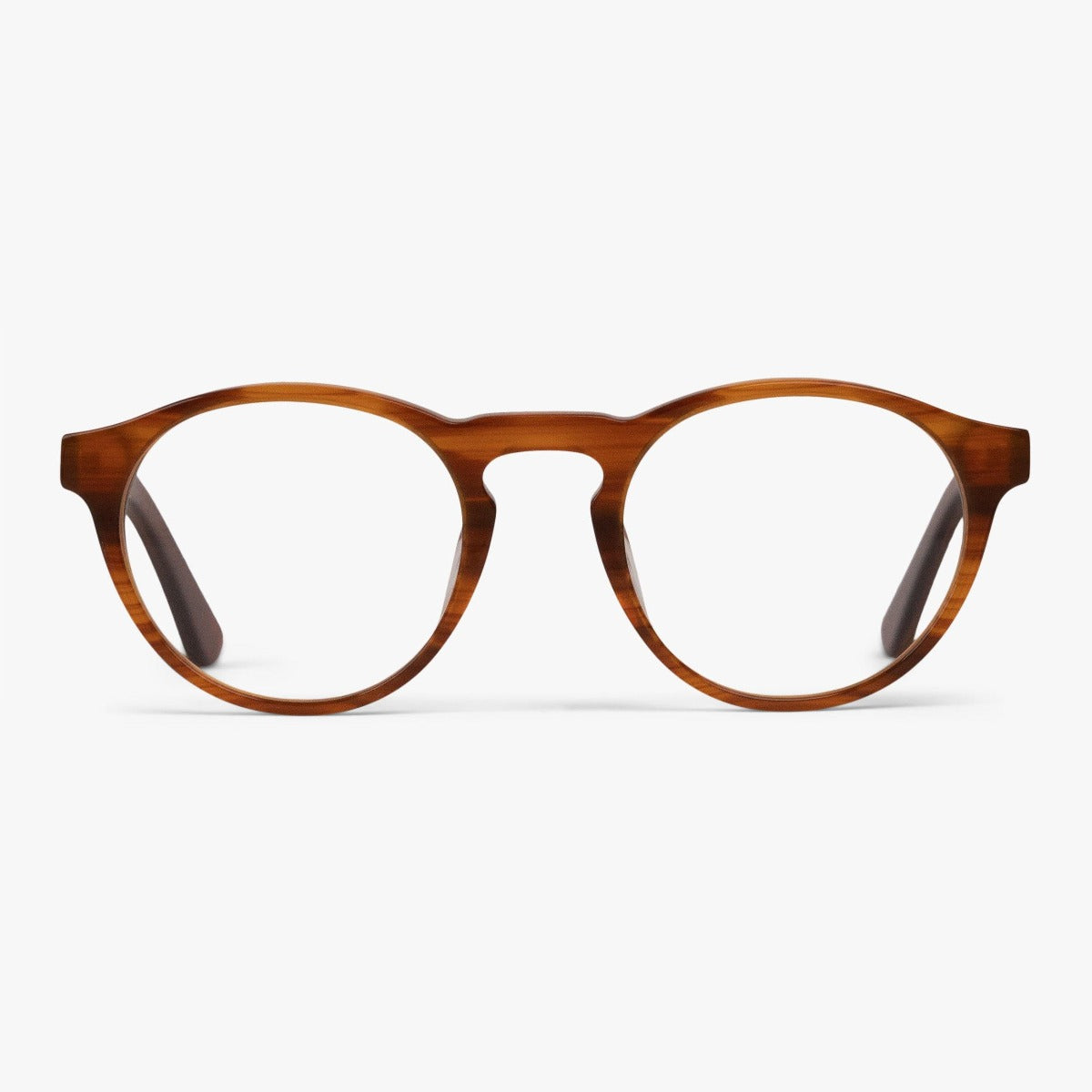 Women's Trondheim Shiny Walnut round glasses with brown frames