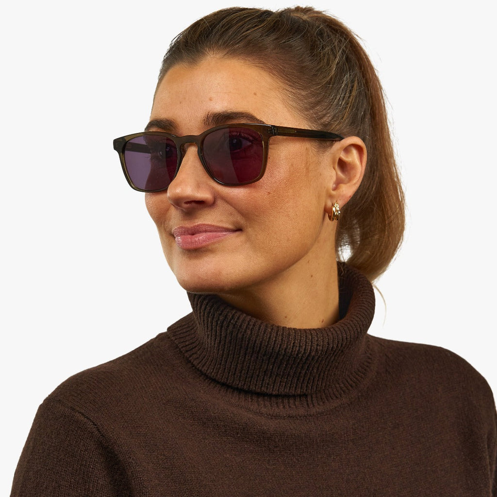 Women's Baker Shiny Olive Sunglasses - Luxreaders.fi