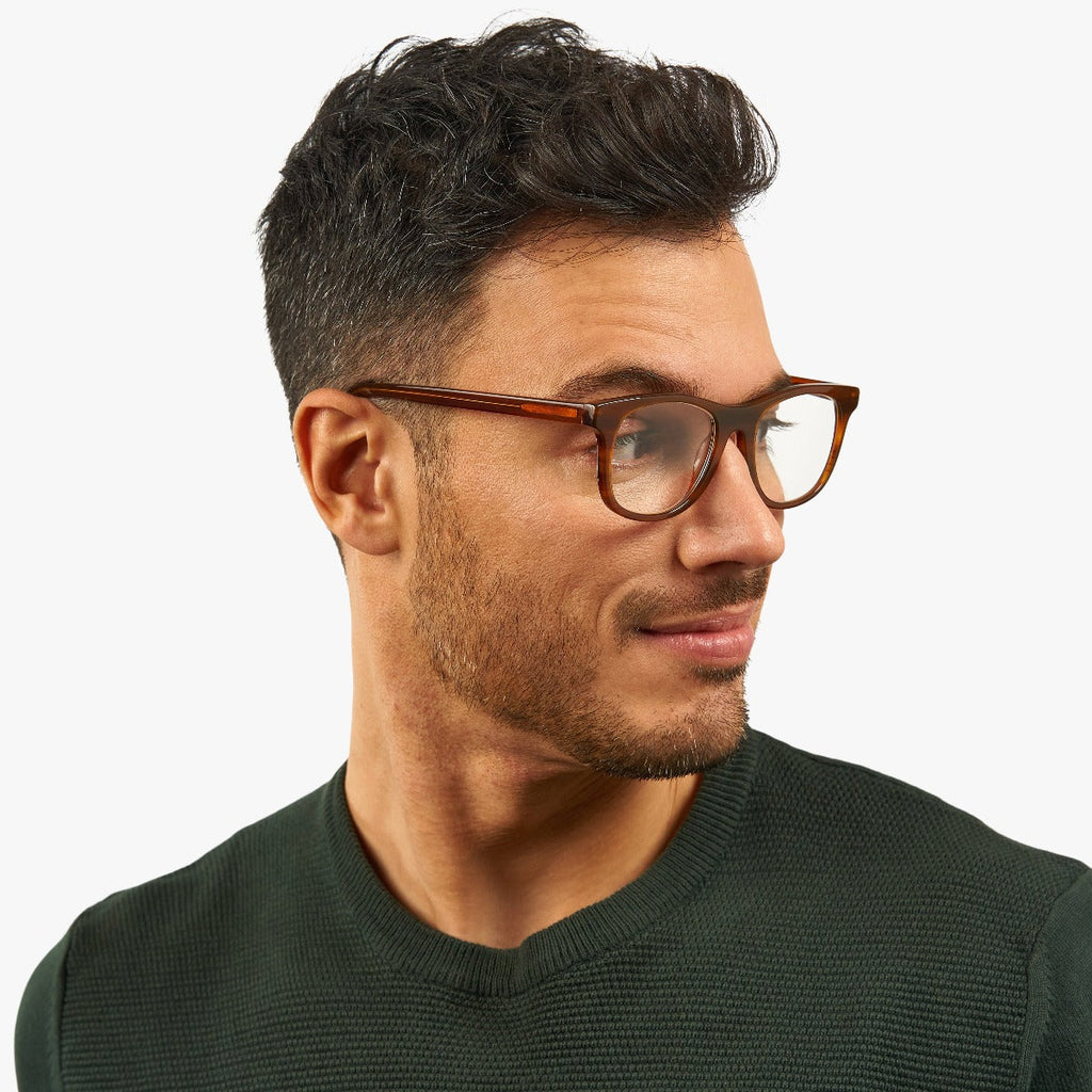 Men's Evans Shiny Walnut Reading glasses - Luxreaders.fi