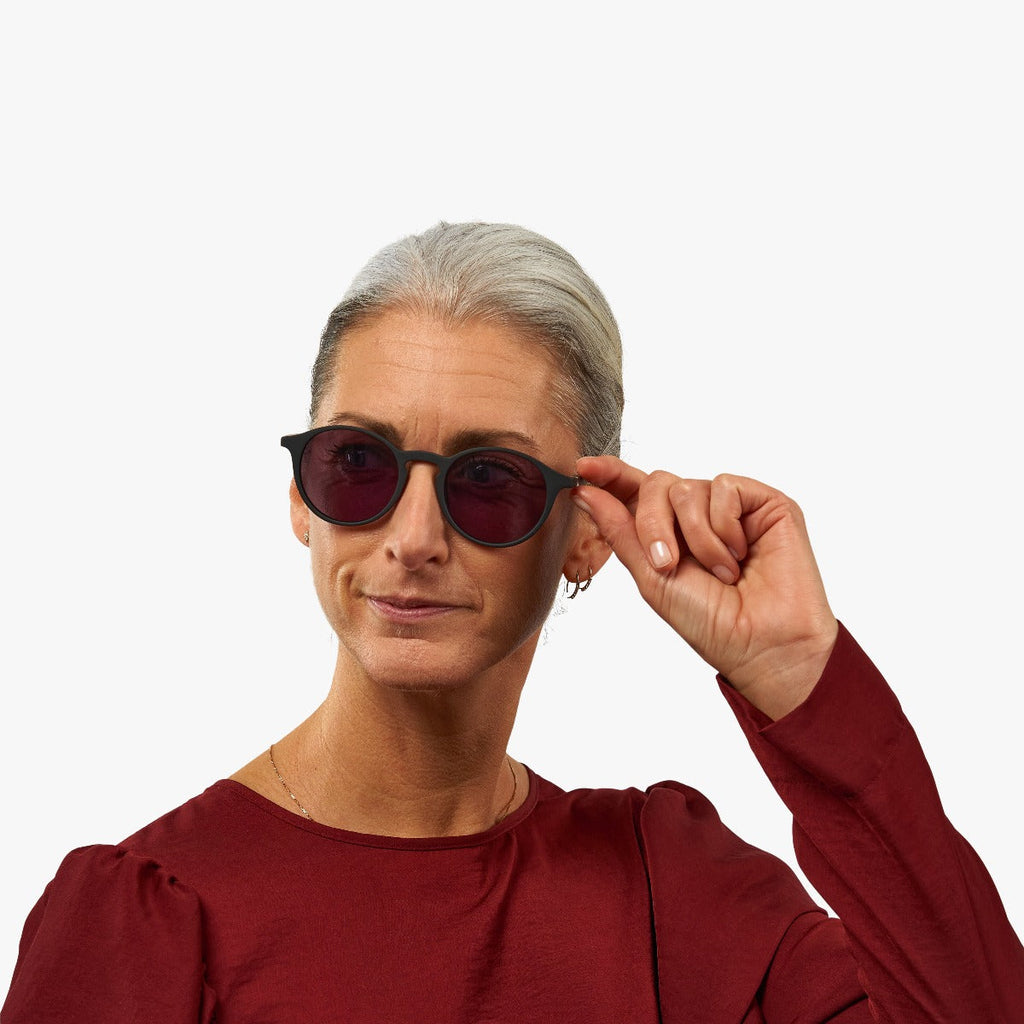Women's Wood Black Sunglasses - Luxreaders.fi