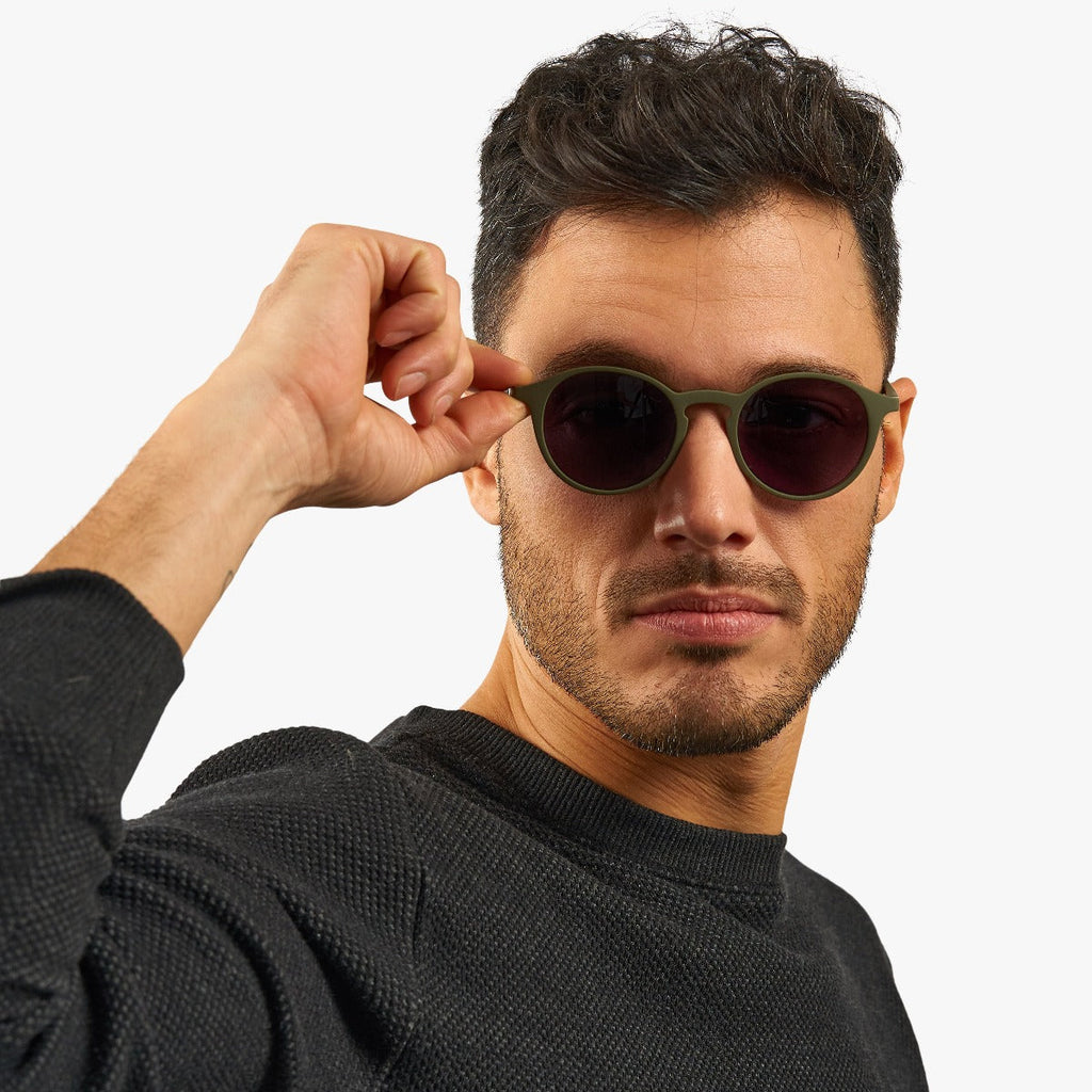 Men's Wood Dark Army Sunglasses - Luxreaders.fi