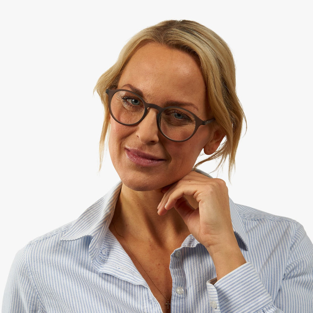 Women's Wood Grey Blue light glasses - Luxreaders.fi